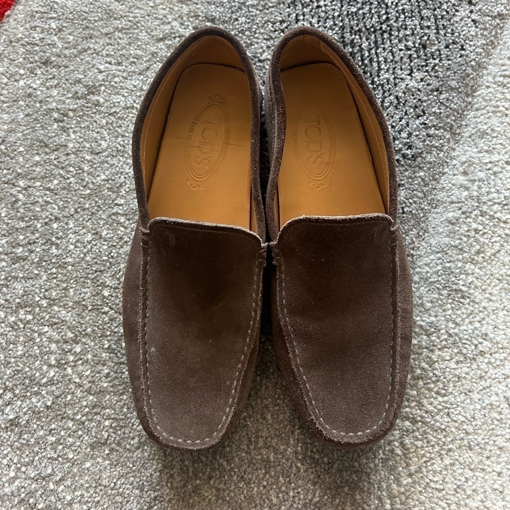 Tod’s Brown Leather Suede Loafers